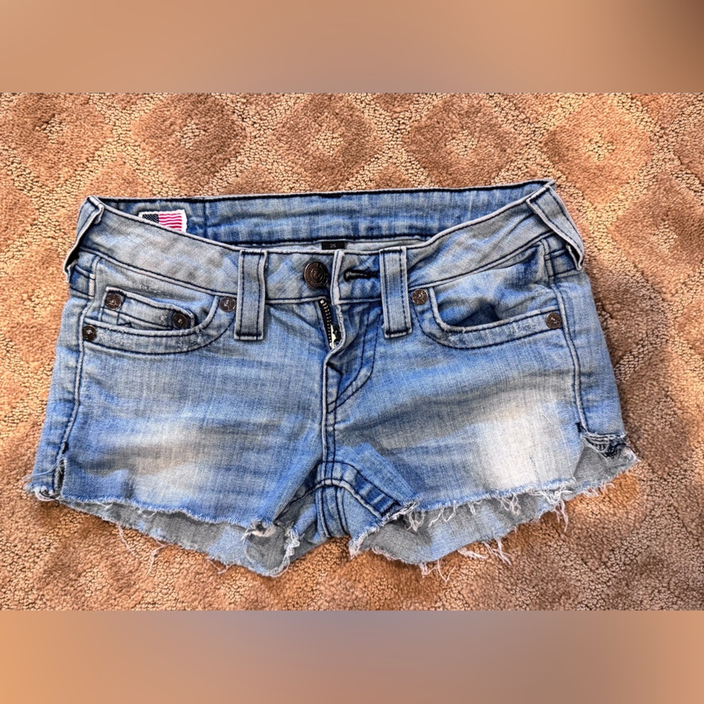 True Religion Denim jeans light Blue Women Shorts size 25